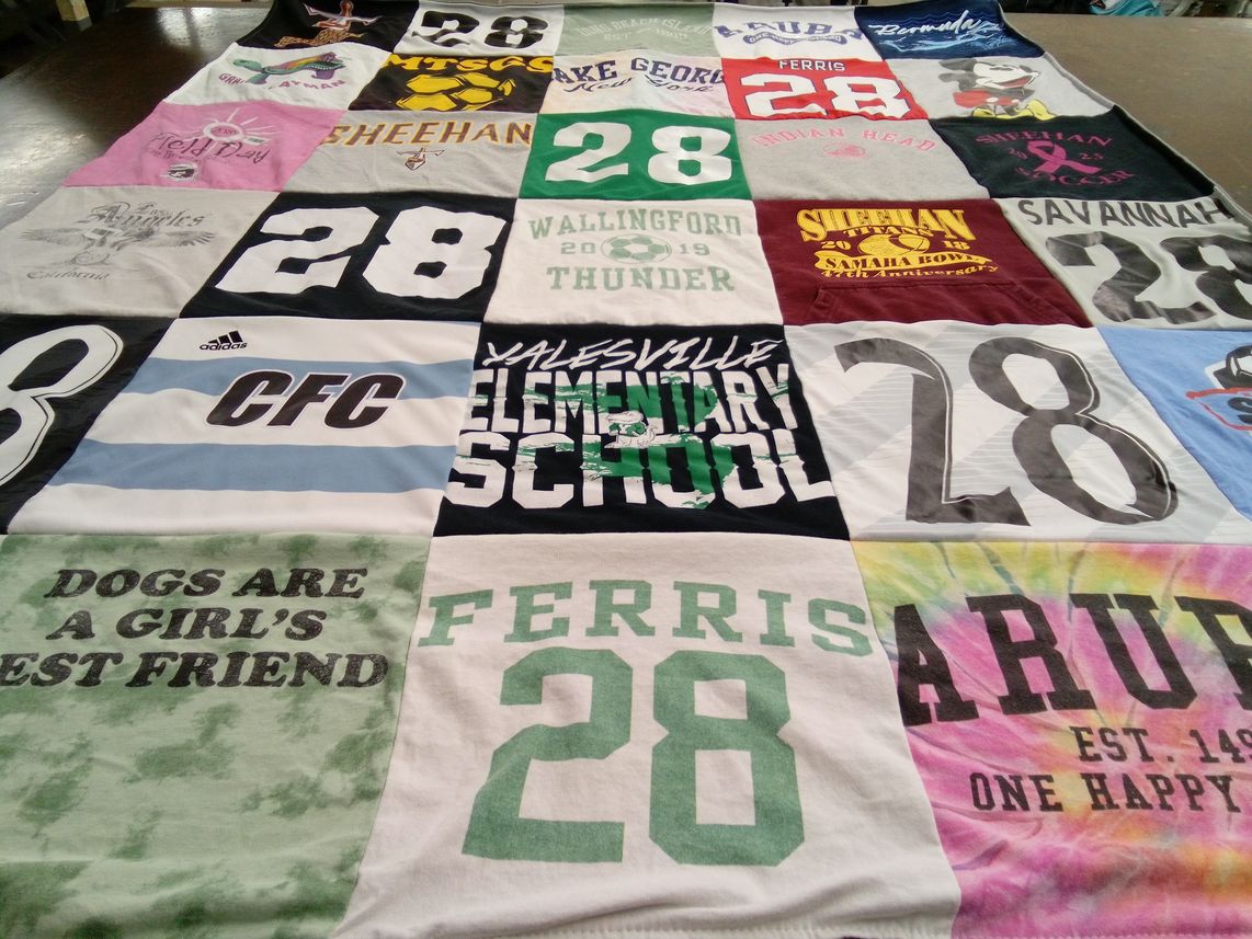 T-shirt quilt featuring cfc by Dawn from CT