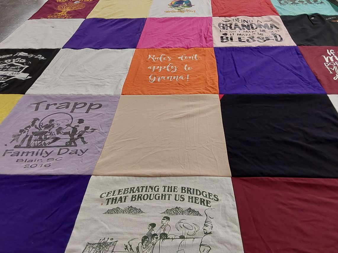 T-shirt quilt with family, celebration themes by Clifton from SC