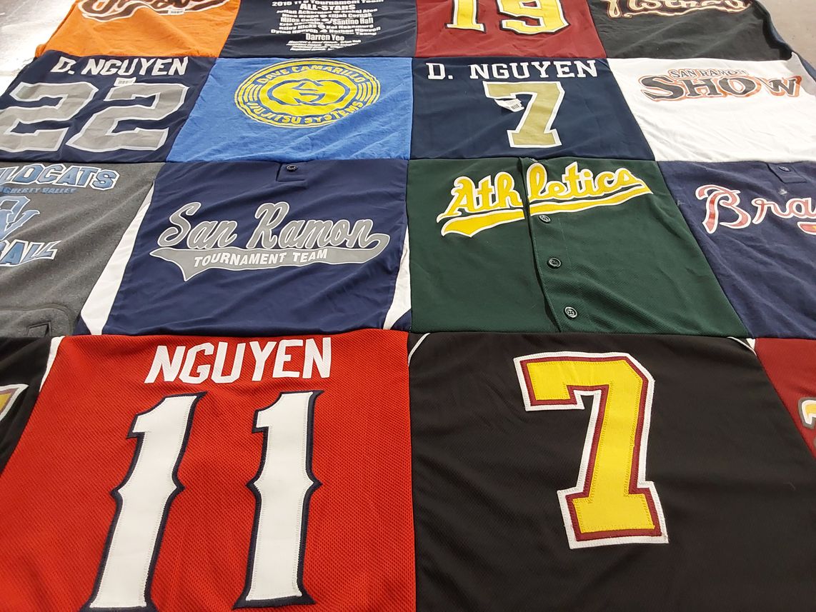 T-shirt quilt from san ramon high school by Anthony from CA