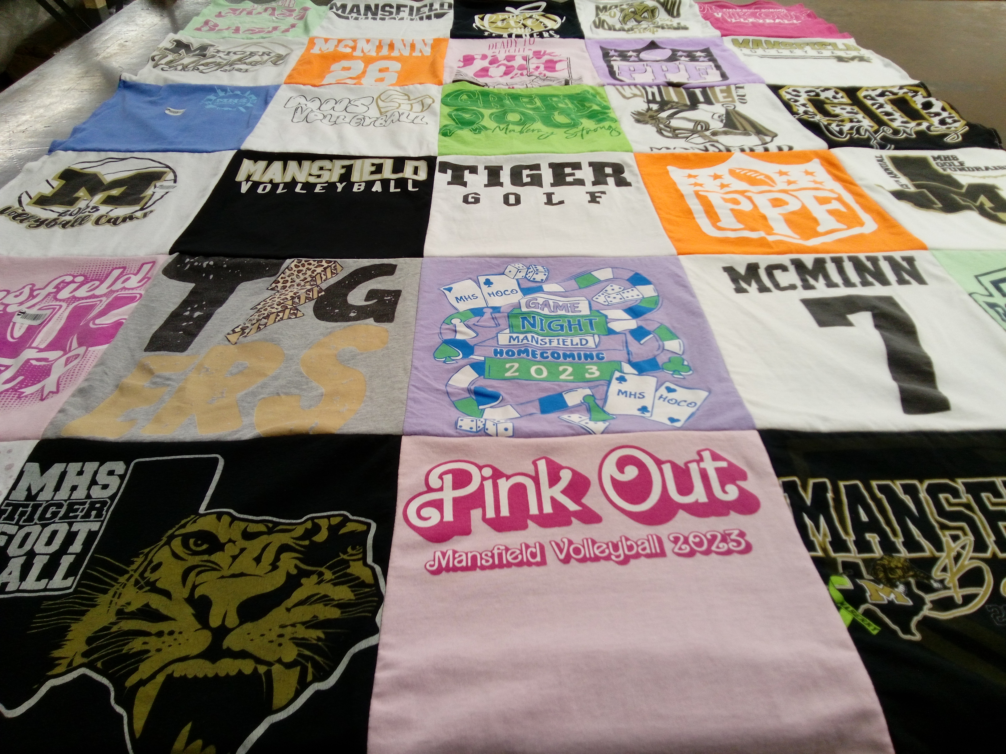 T-shirt quilt featuring mansfield tigers by Erika from TX