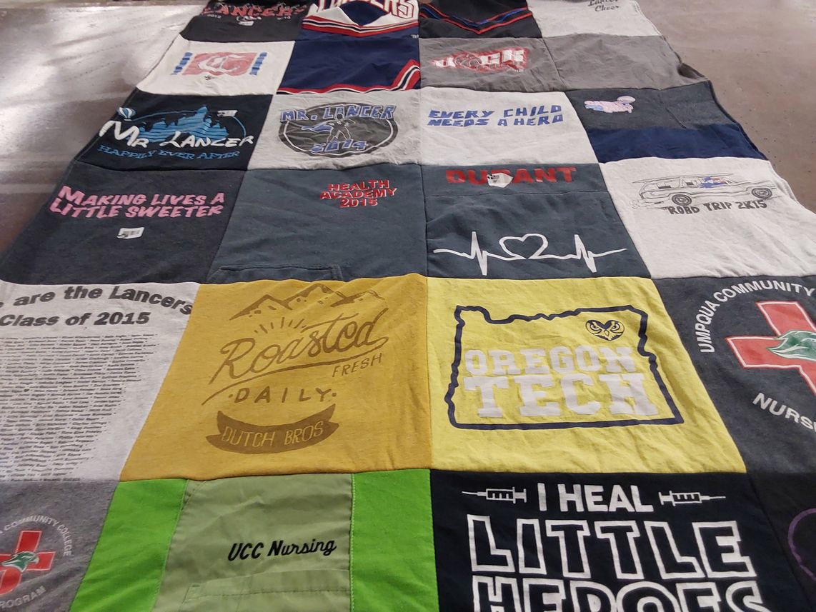 T-shirt quilt featuring the lancers by Kelsey from OR