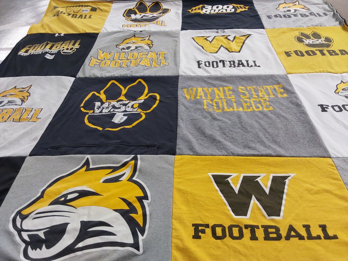 T-shirt quilt from wayne state college by Brenda from SD