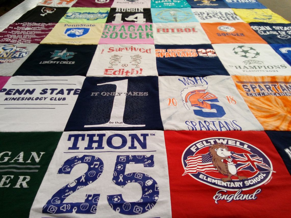 T-shirt quilt featuring west springfield high school spartans, west springfield high school cheerleading by Dayana from TX