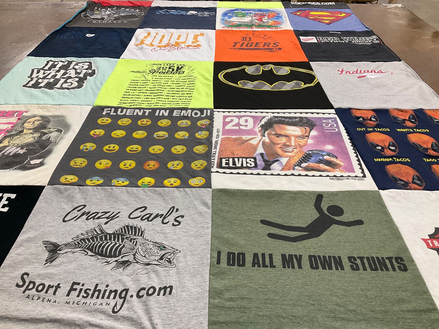 T-shirt quilt featuring detroit tigers, cleveland indians by chris from MI