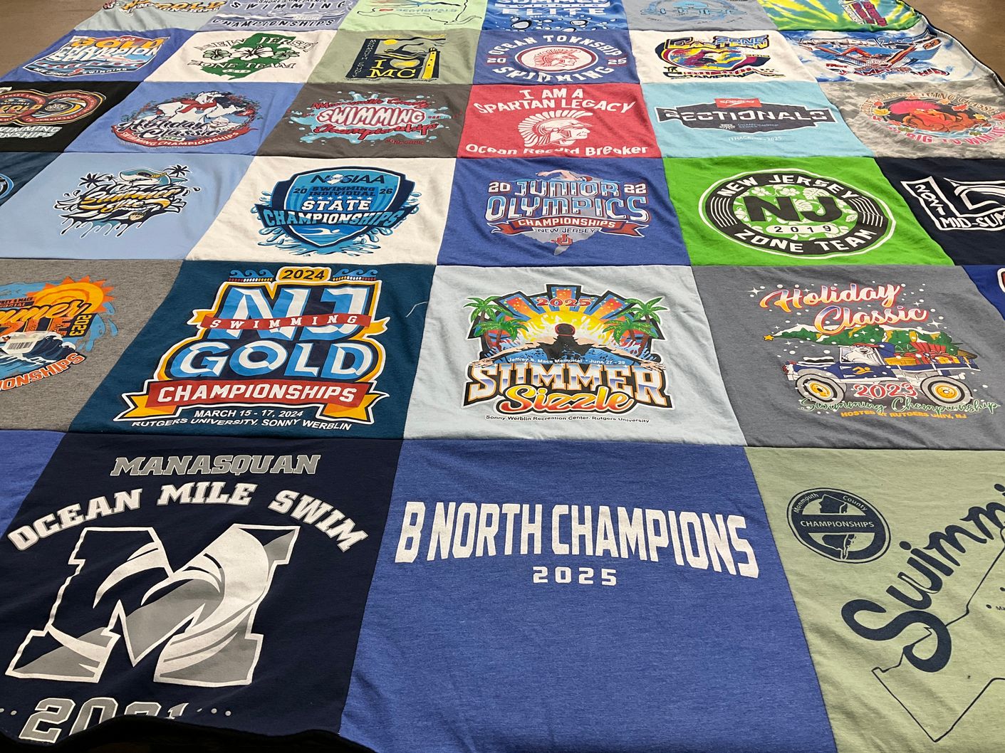 T-shirt quilt from manasquan high school by DEBORAH from NJ