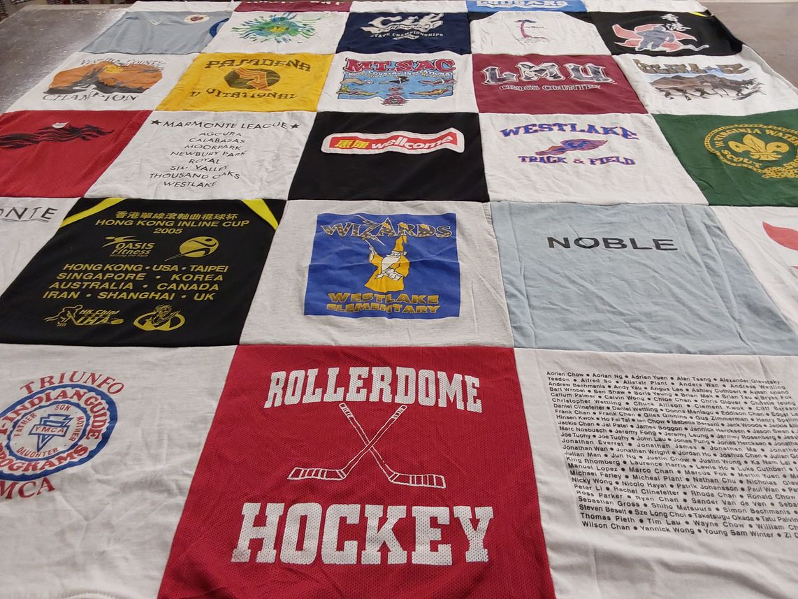 T-shirt quilt featuring westlake track and field, lmucrosscountry by Susan from CA