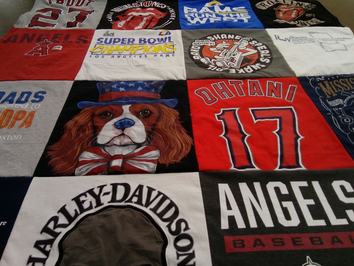 T-shirt quilt featuring los angeles angels baseball by Shannon from CA