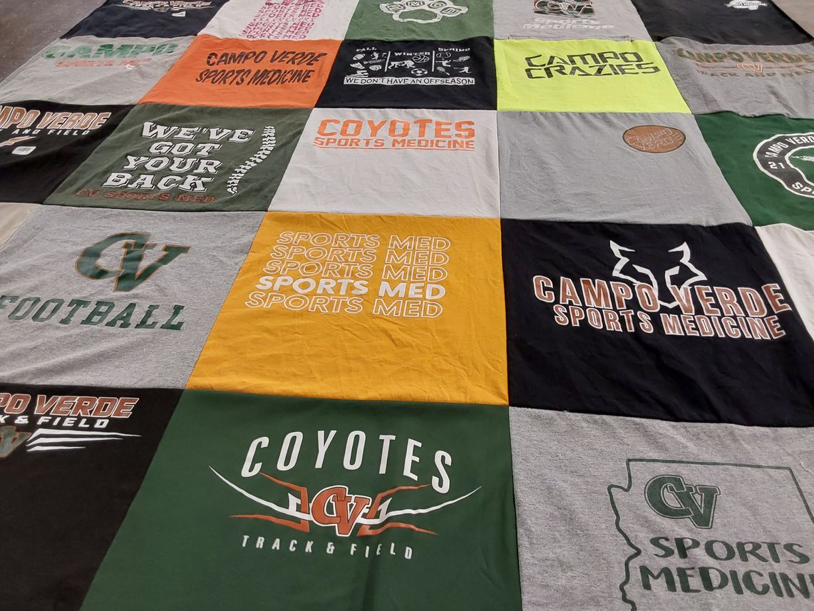 T-shirt quilt featuring campo verde high school, coyotes by Lindsay from NC