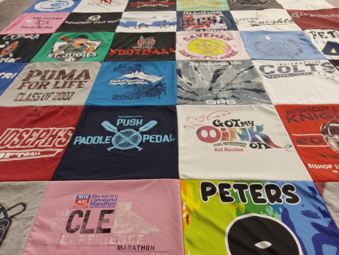 T-shirt quilt from bishop luers high school by Beth from IN