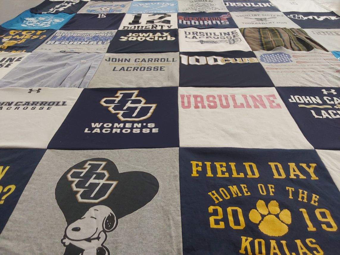 T-shirt quilt featuring john carroll lacrosse by Christine from NY