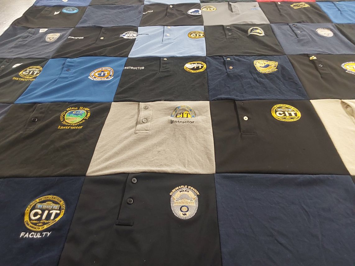T-shirt quilt with education, teaching themes by Michael from VA