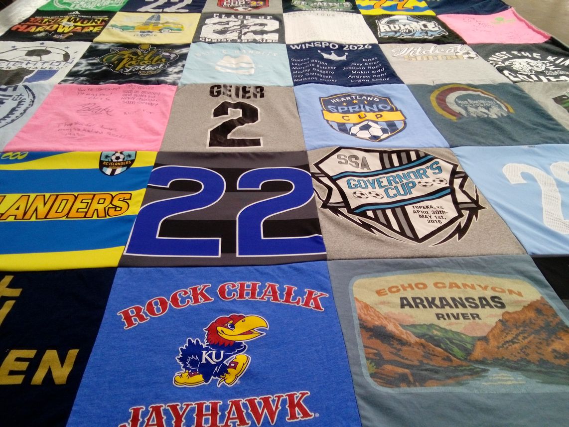 T-shirt quilt from university of kansas by Katie from KS