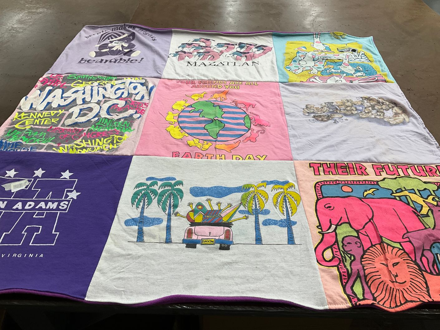 T-shirt quilt from adams college by Carol from CA