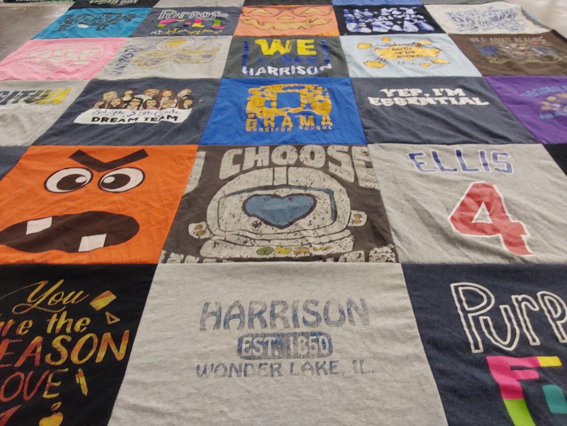 T-shirt quilt from harrison high school by Thorey from IL