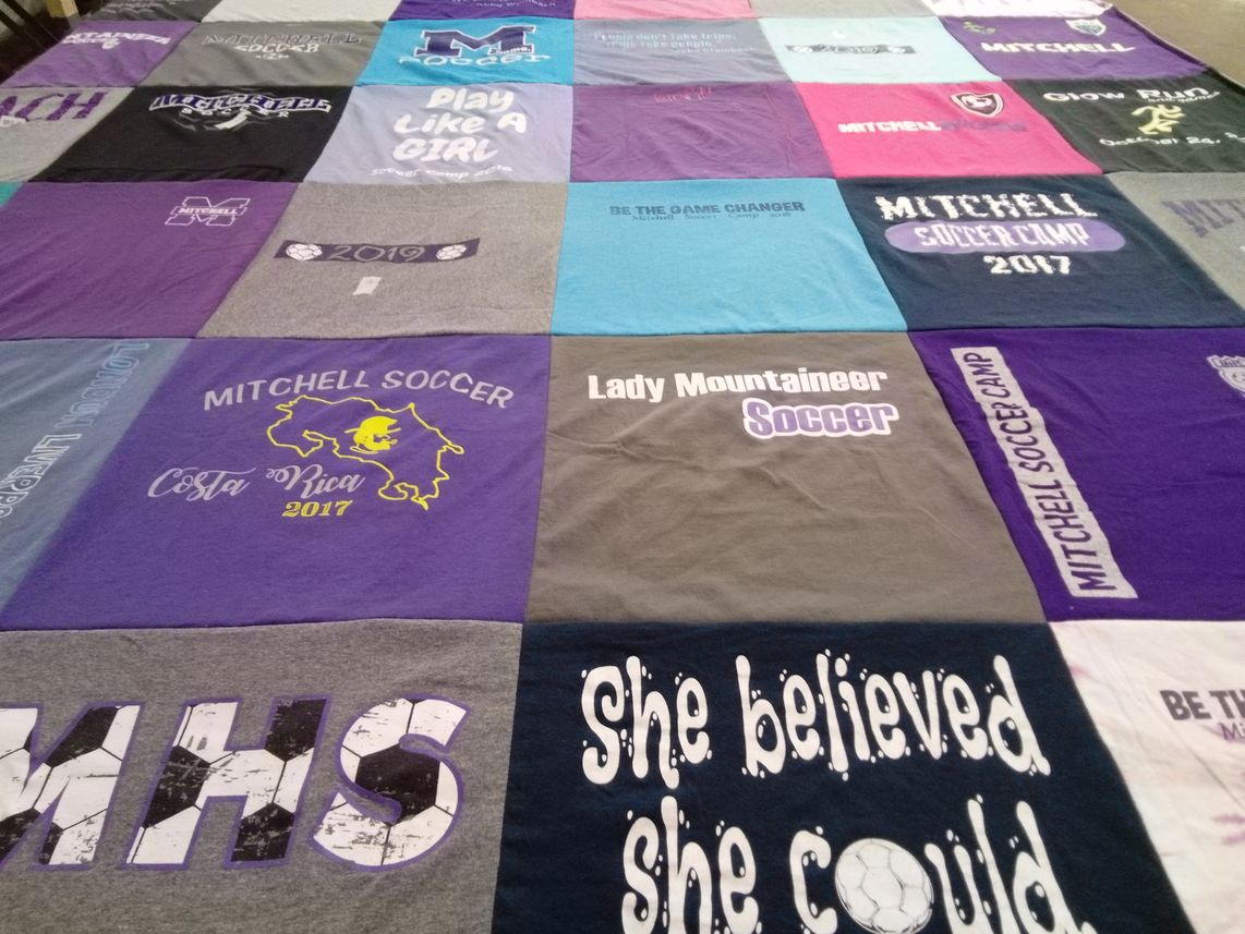 T-shirt quilt featuring mitchell soccer by Meredith from NC
