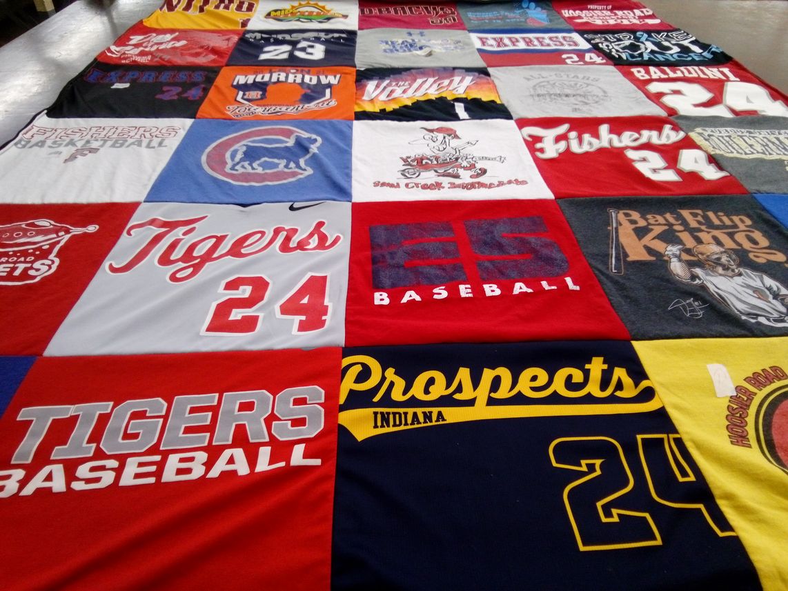 T-shirt quilt featuring tigers baseball by Sarah from IN