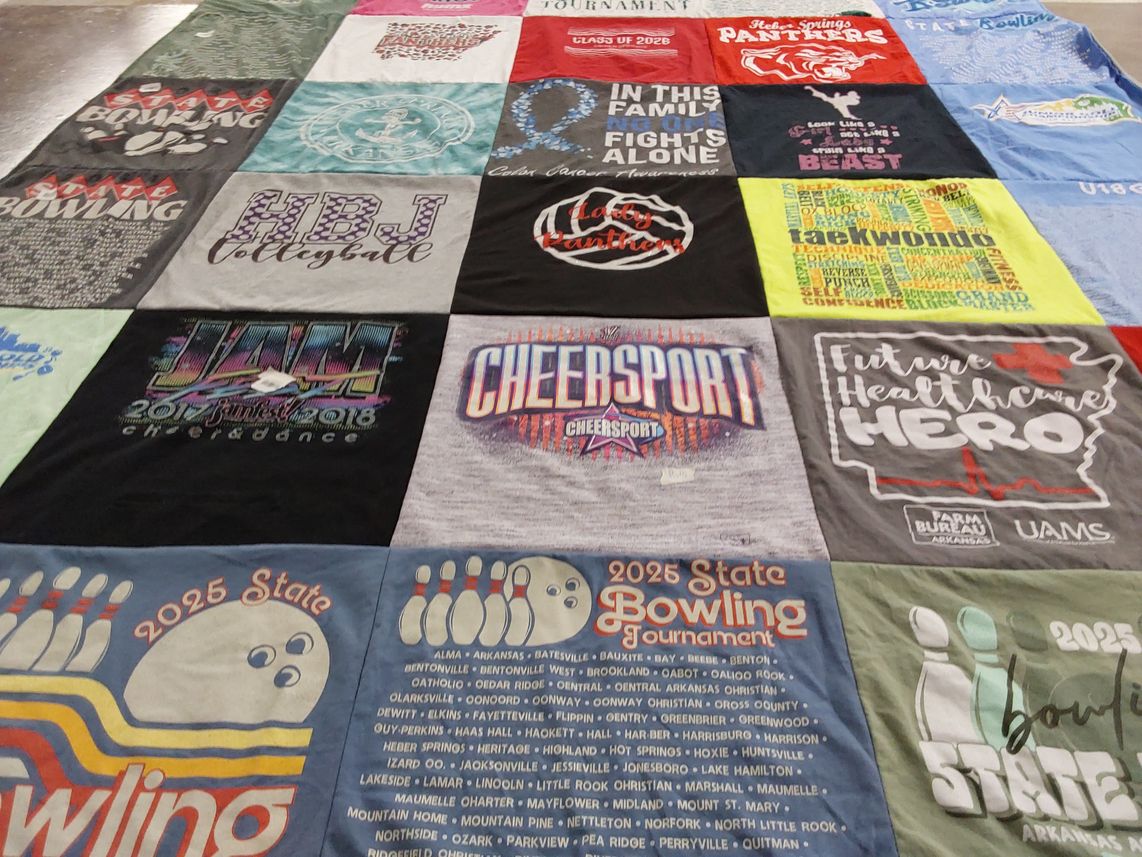 T-shirt quilt from university of arkansas at monticello by Tiffany from AR
