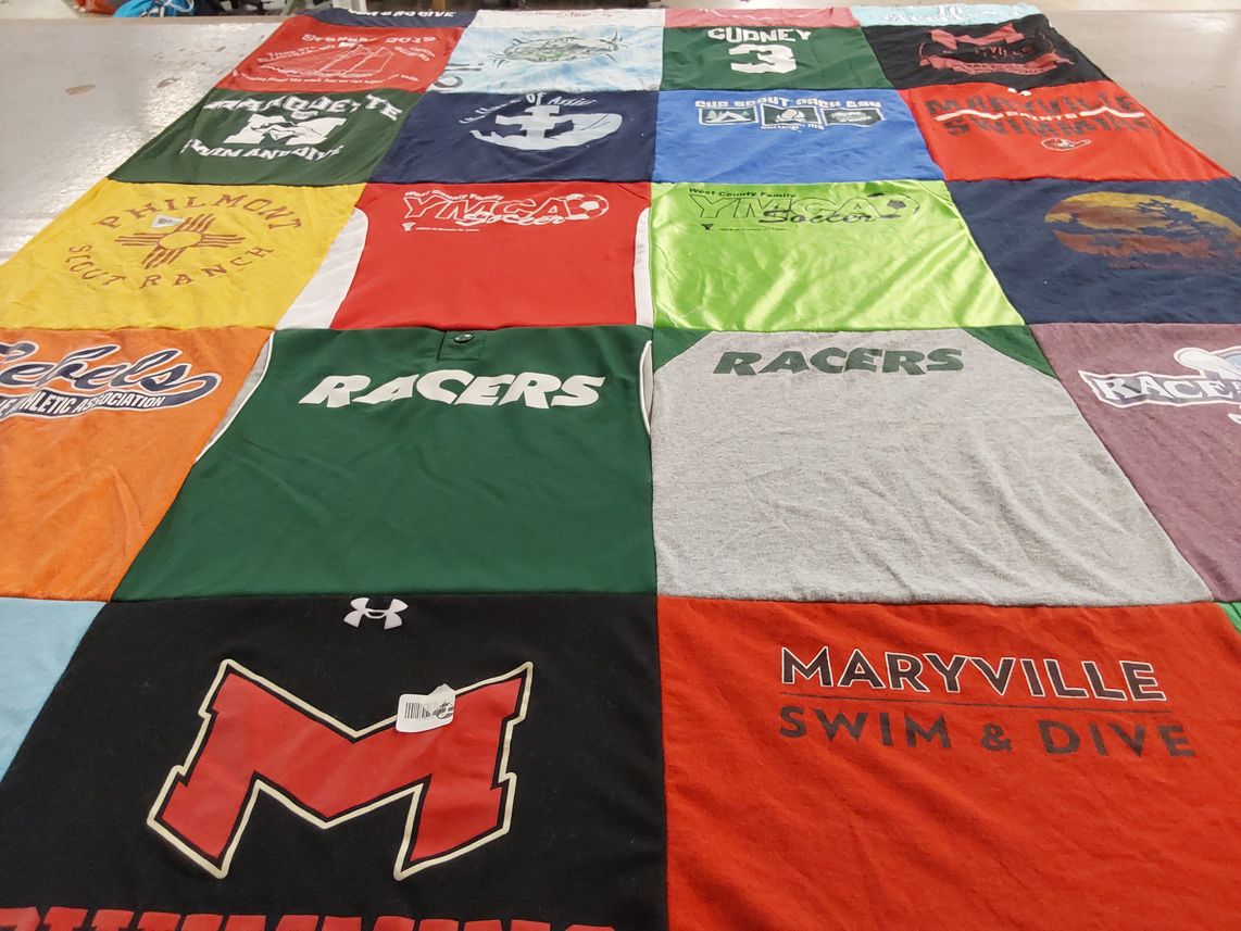 T-shirt quilt featuring maryville swim and dive by Elizabeth from MO