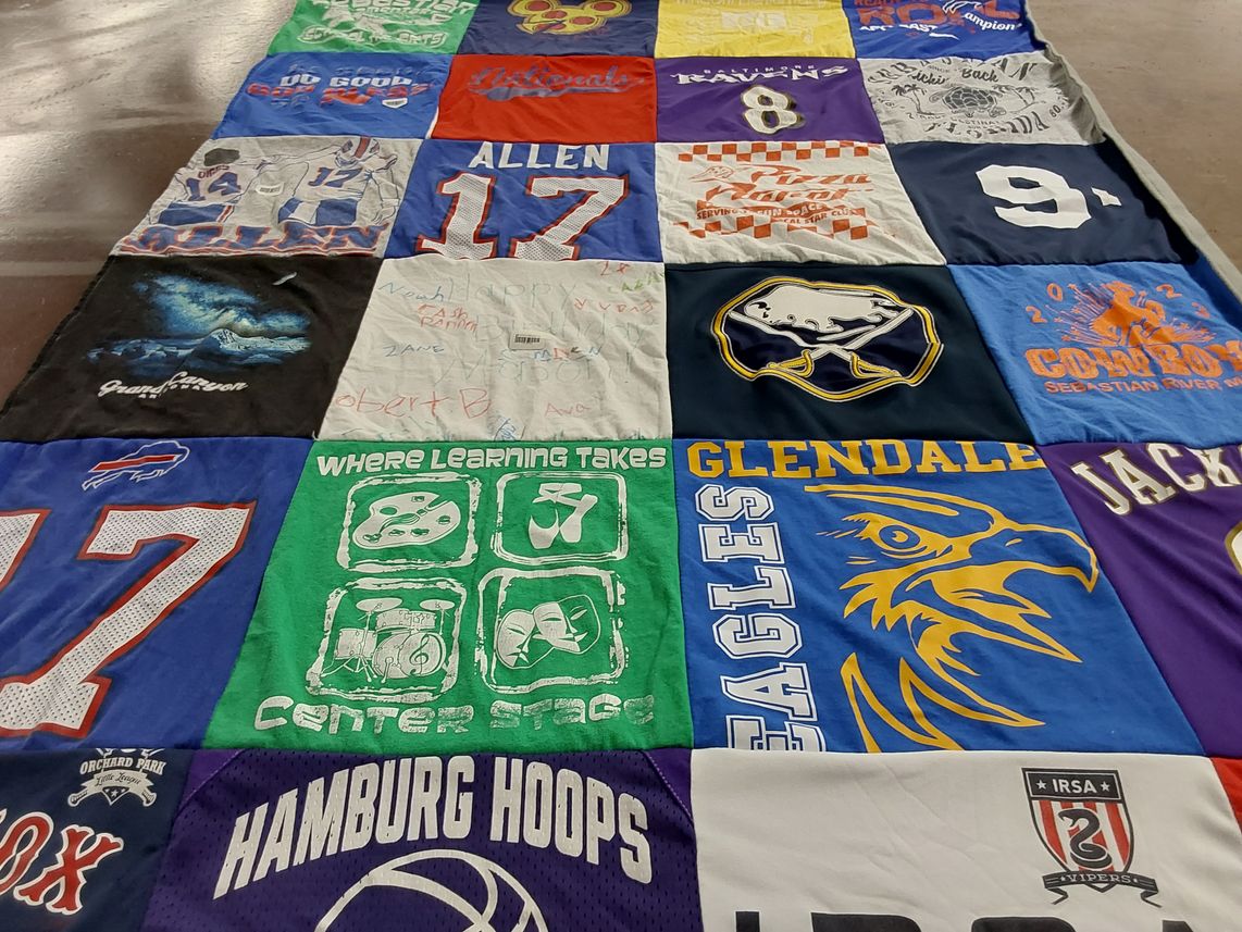 T-shirt quilt featuring buffalo bills, hamburg hoosiers by Elizabeth from FL