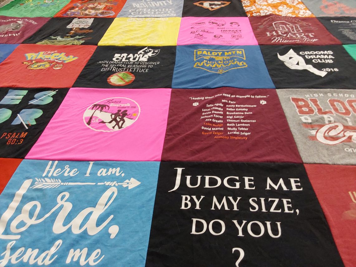 T-shirt quilt from hart high school by Wanda from FL