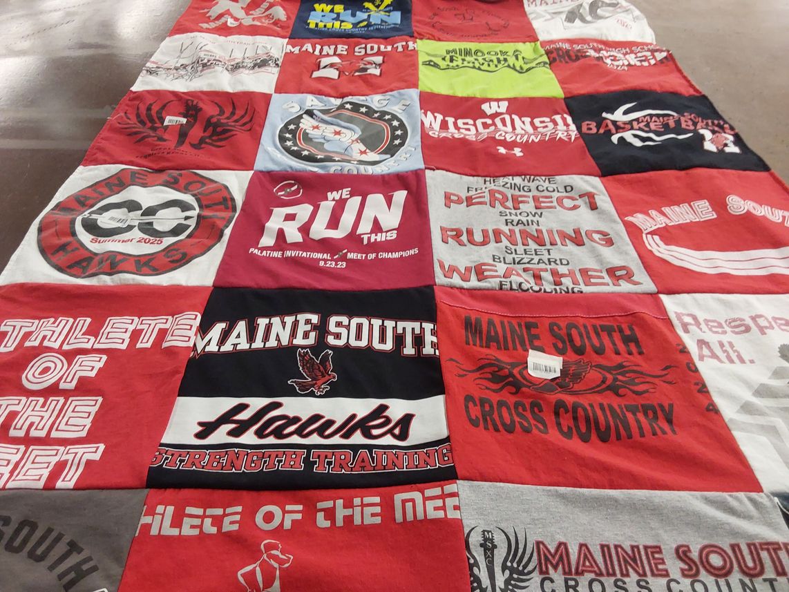 T-shirt quilt featuring maine south hawks by Francesca from IL