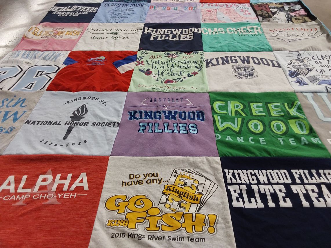 T-shirt quilt featuring kingwood fillies, creekwood fillies by Laura from TX