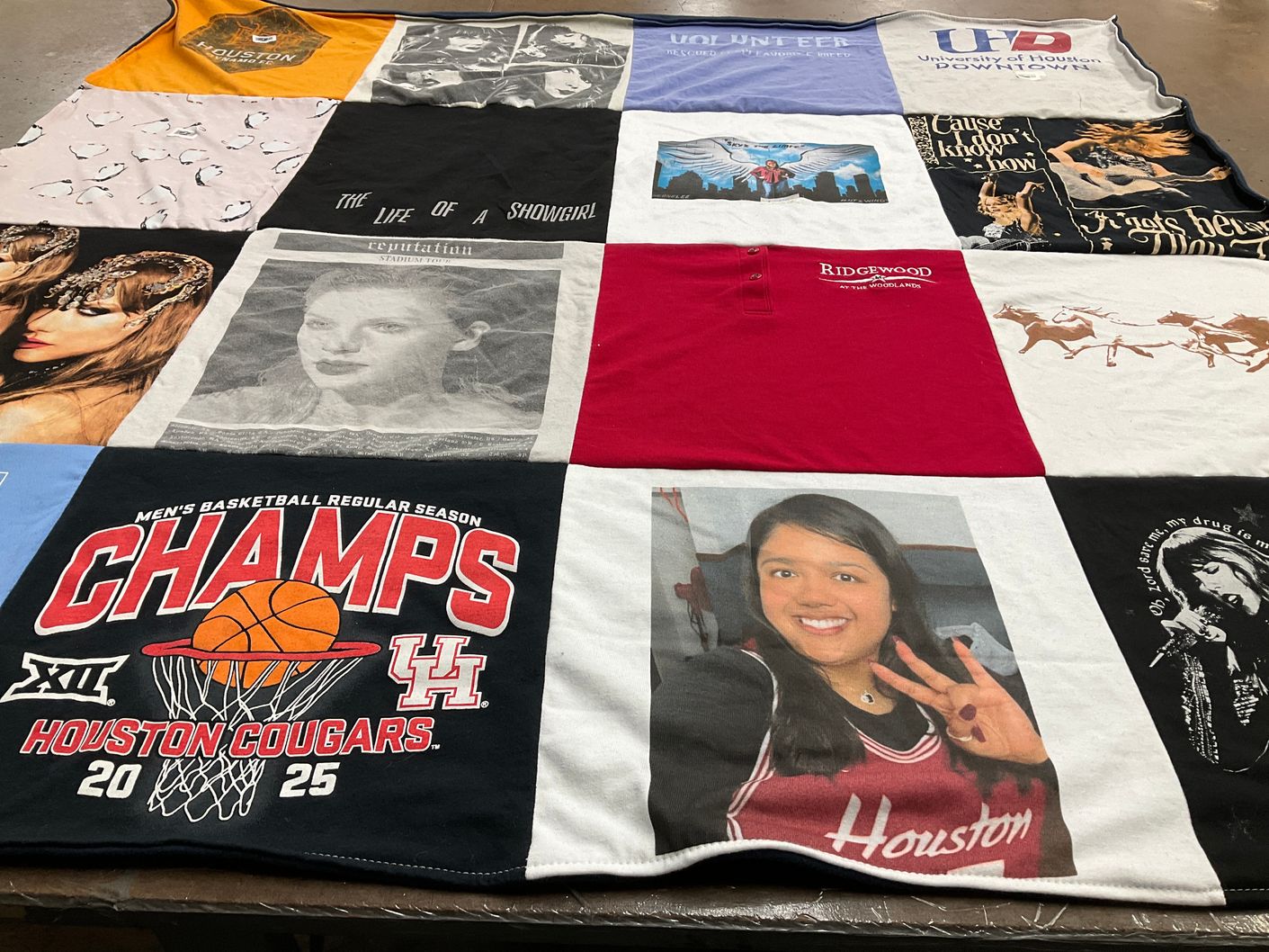 T-shirt quilt featuring houston cougars by Cristina from TX