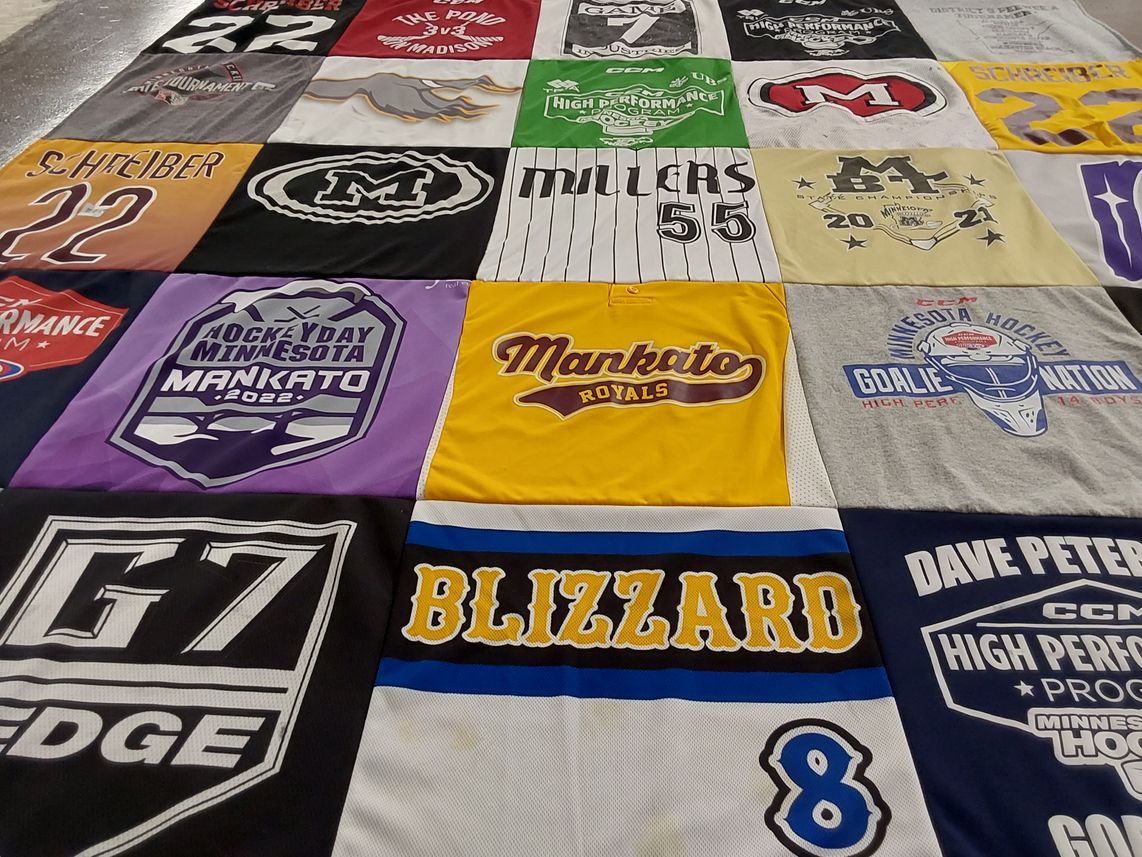 T-shirt quilt featuring mankato royals, blizzard by Chris from MN