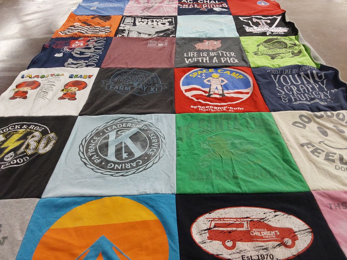T-shirt quilt from space camp by Donna from OH