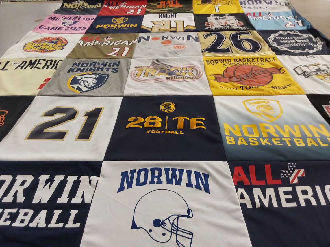 T-shirt quilt featuring norwin knights by Megan from PA