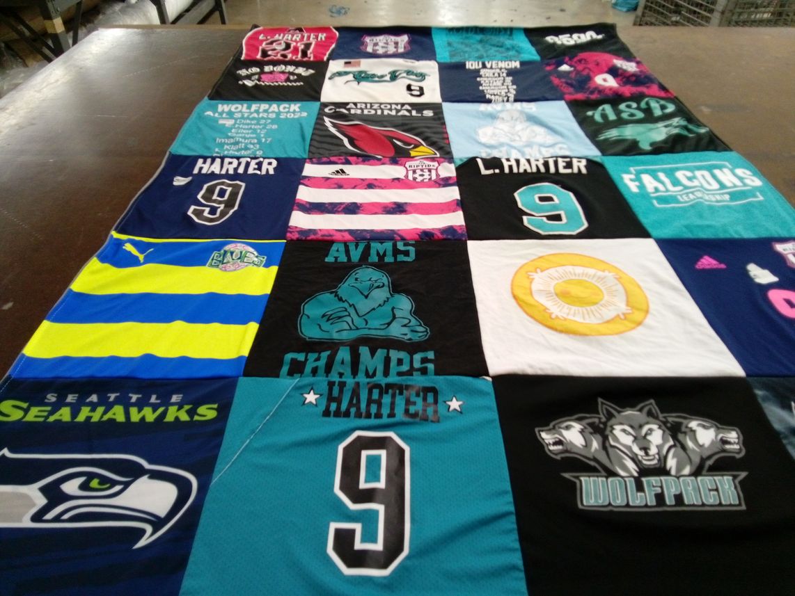 T-shirt quilt featuring seattle seahawks, wolfpack football team by william from CA