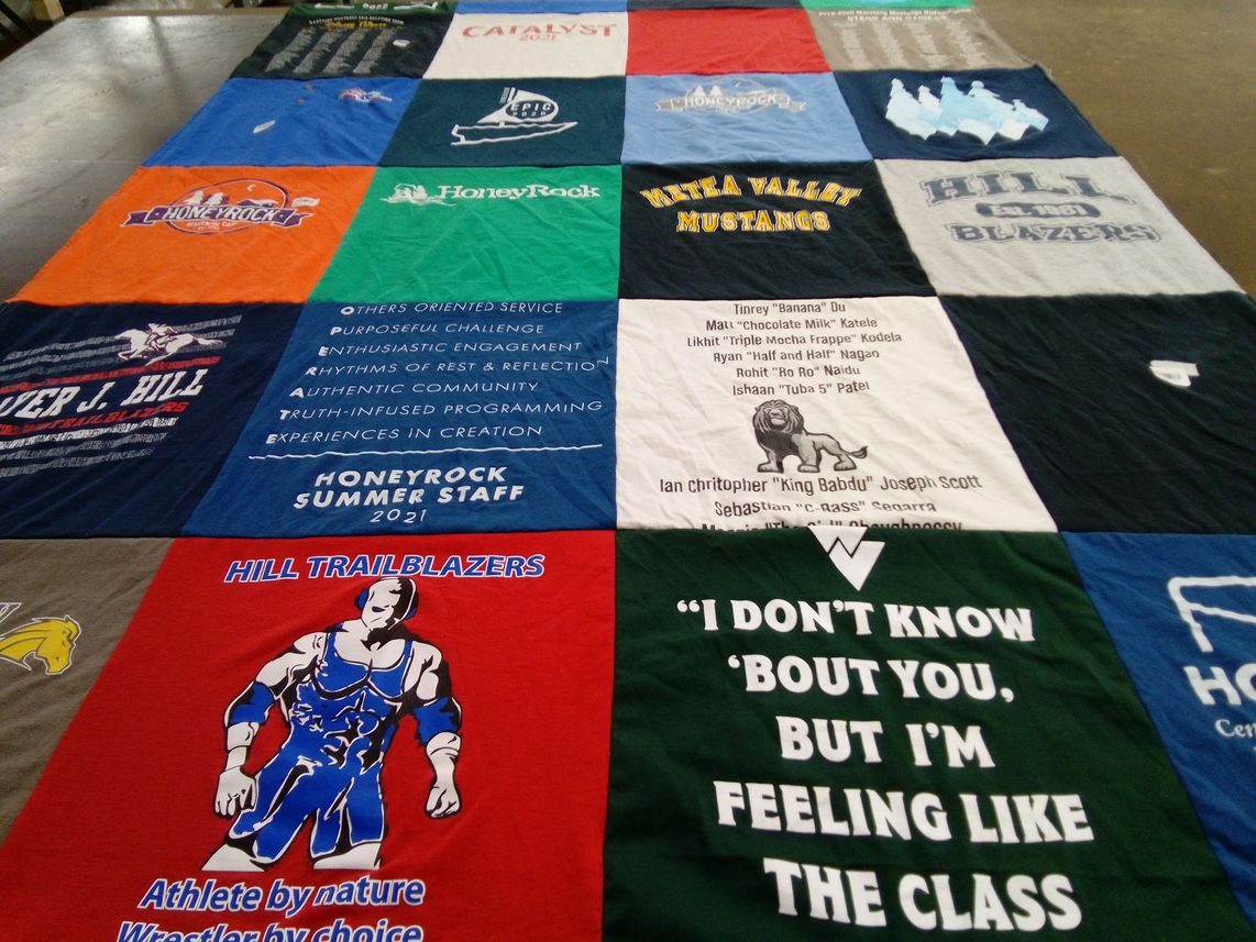 T-shirt quilt from waubonsie valley high school, miatea valley high school by Samantha from IL