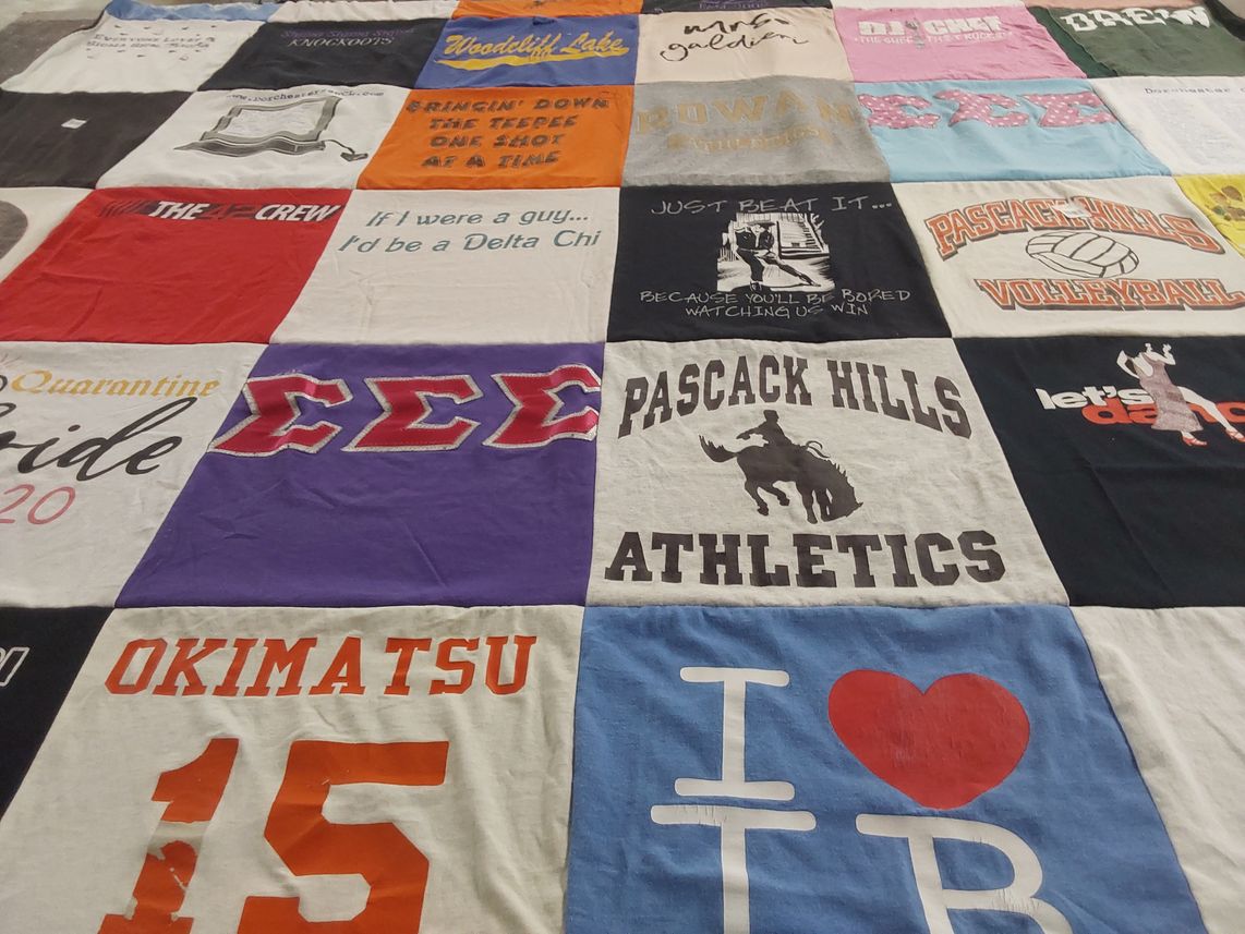T-shirt quilt from pascack hills high school by Sarah from NJ