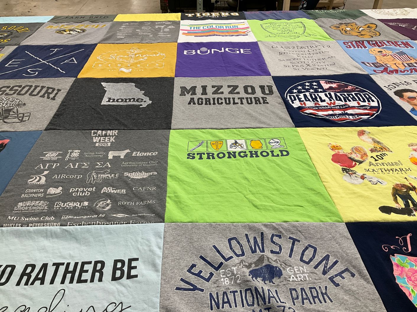 T-shirt quilt from university of missouri by Carly from AR
