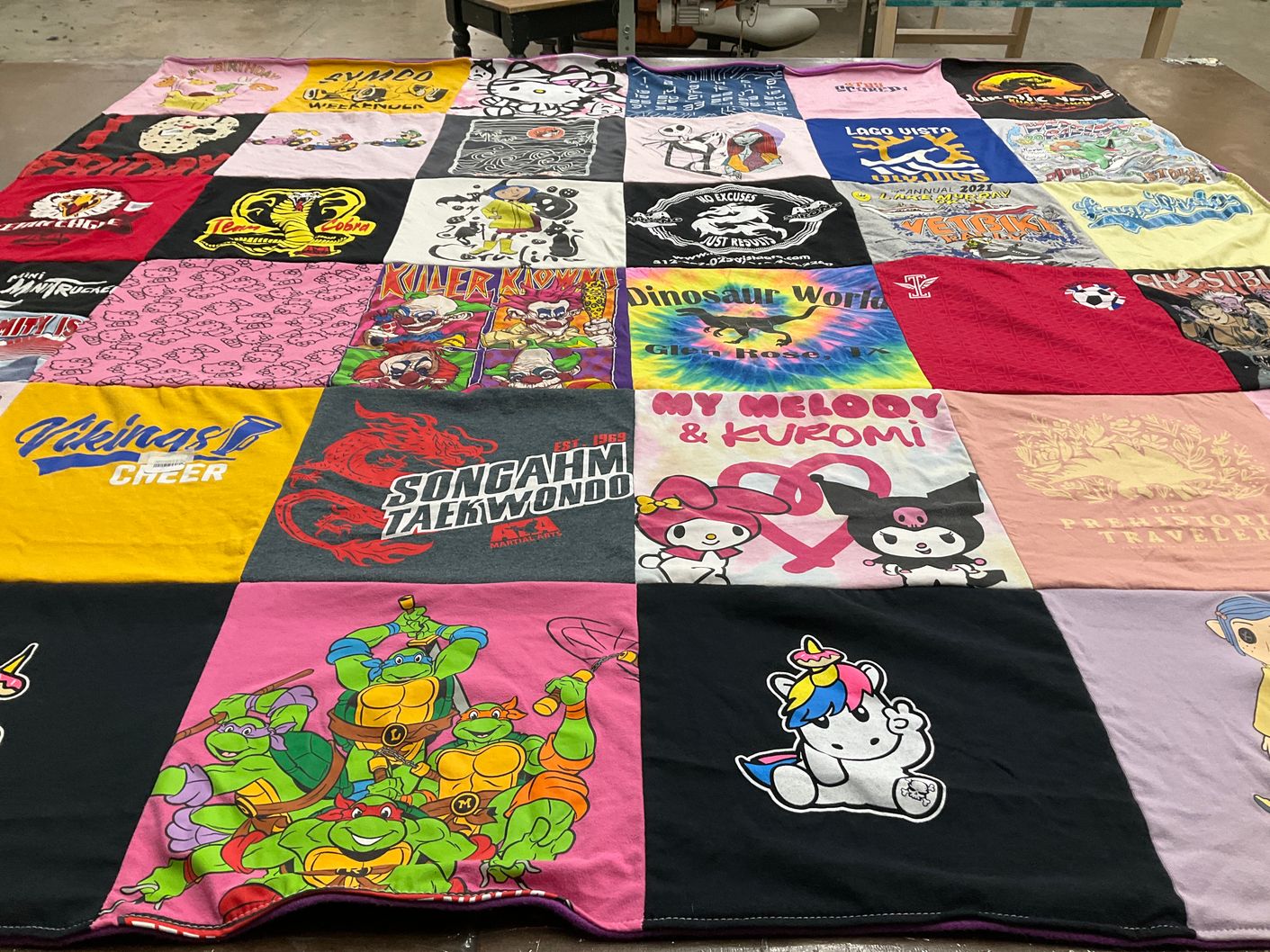 T-shirt quilt with taekwondo, anime themes by paul from TX