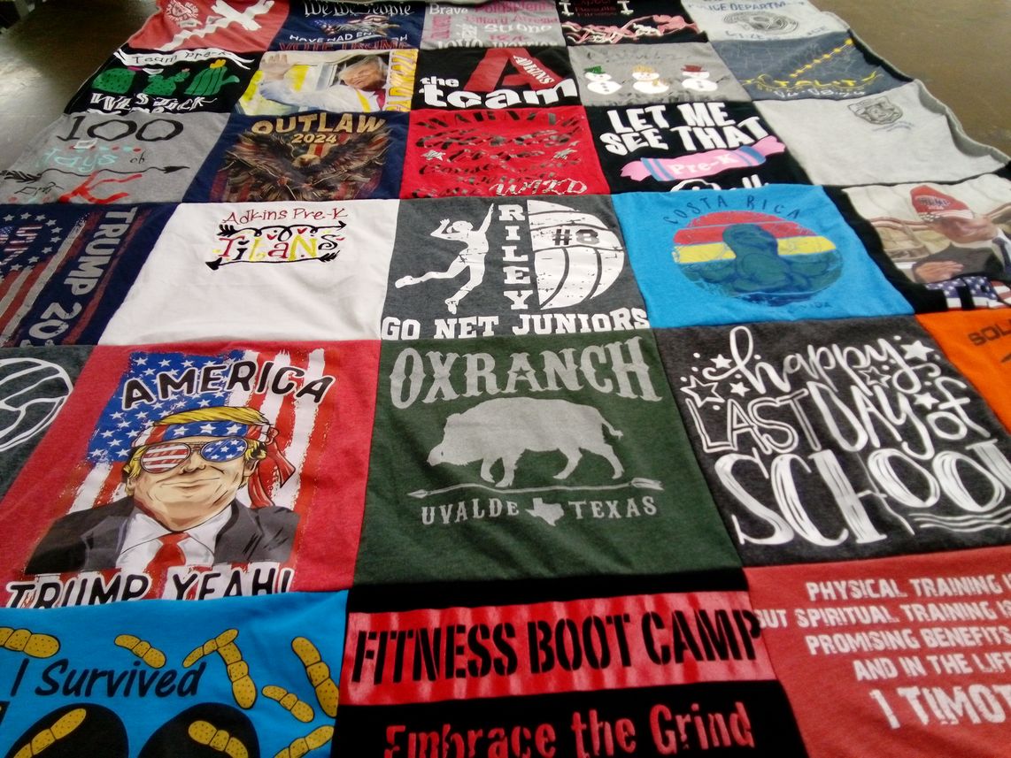 T-shirt quilt featuring riley juniors by Marsha from AR