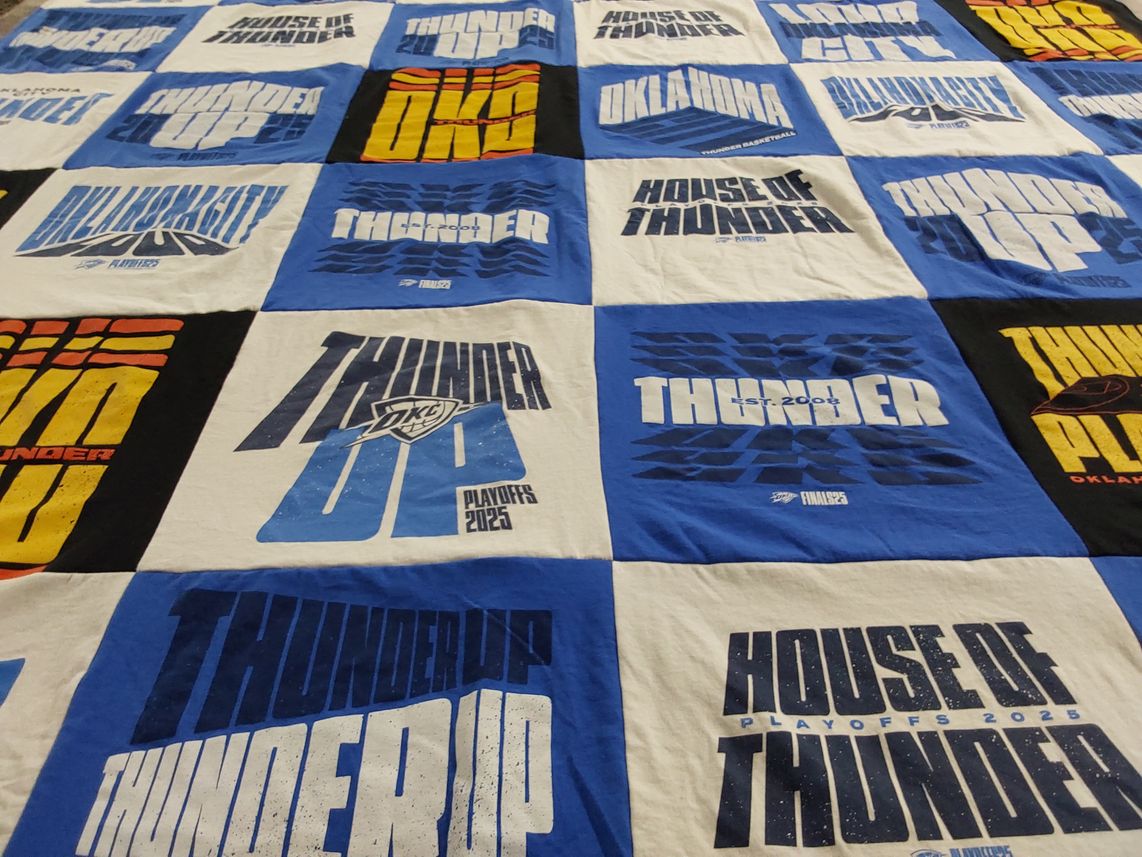 T-shirt quilt featuring oklahoma city thunder by Nicholas from OK