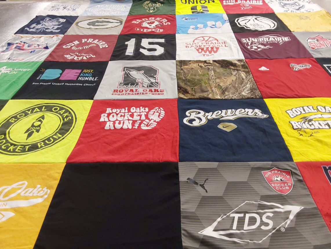 T-shirt quilt featuring brewers by Kelly from WI