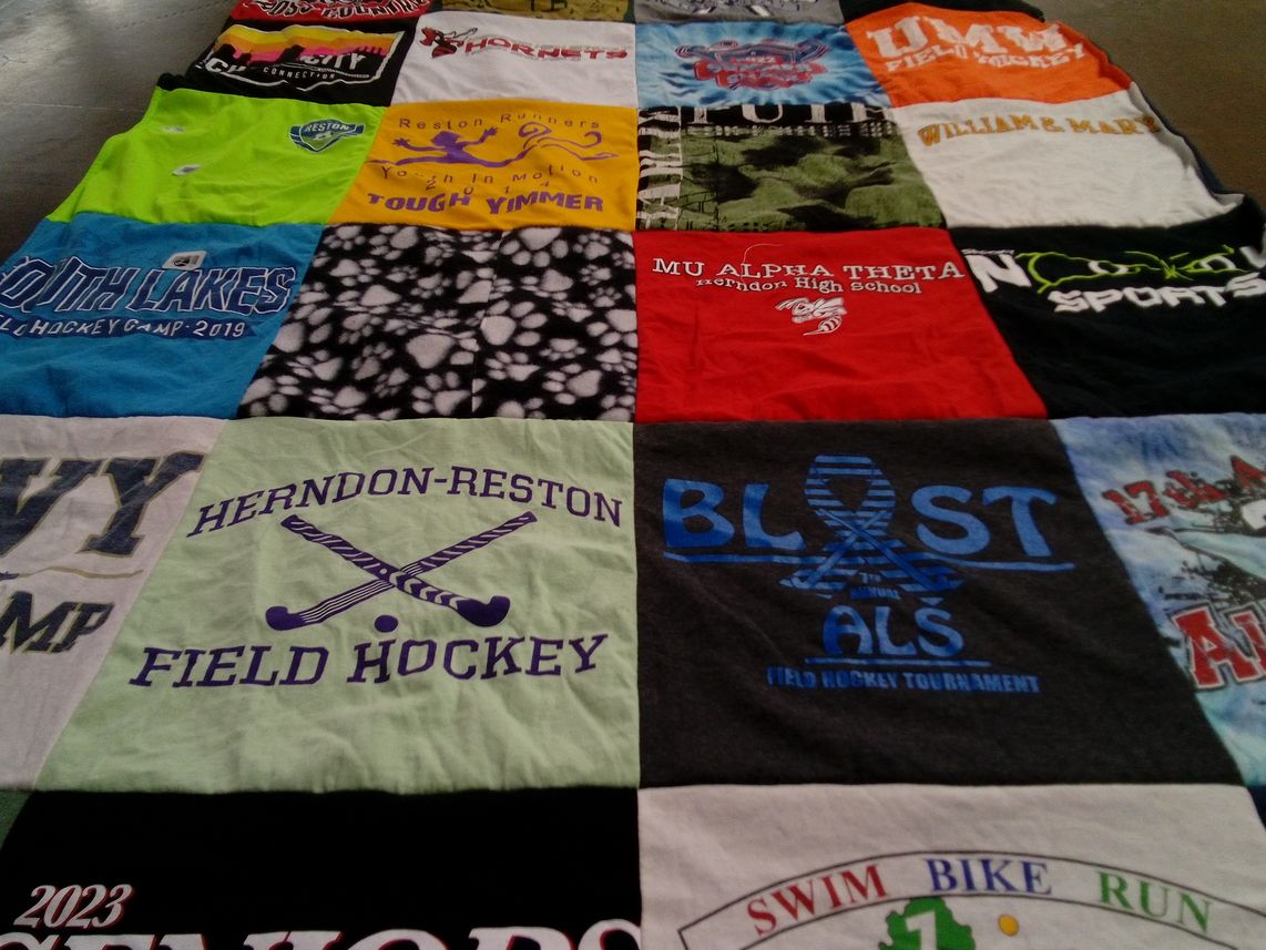 T-shirt quilt featuring reston runners by Deirdre from VA