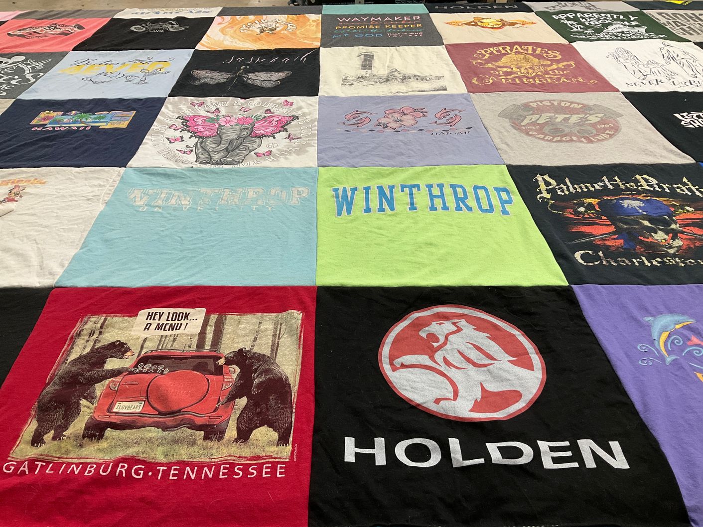 T-shirt quilt from winthrop university by Ember from SC