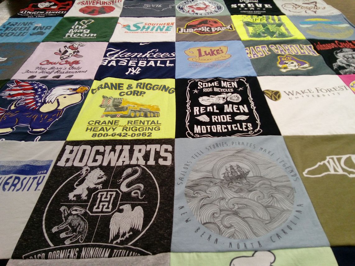 T-shirt quilt from wake forest university, east carolina university by Joanne from NC