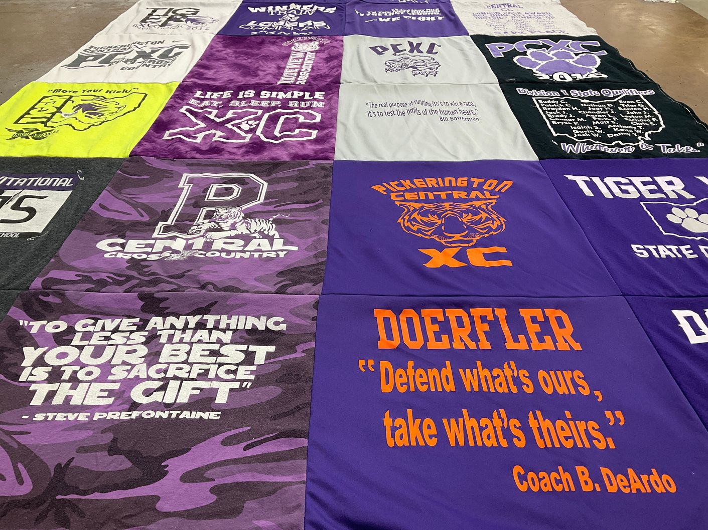 T-shirt quilt featuring pickerington central cross country by Lori from OH