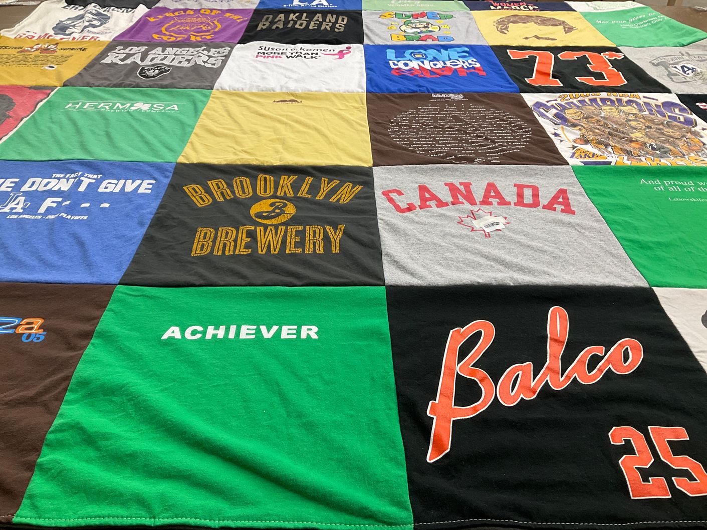 T-shirt quilt featuring oakland raiders by Bradley from CA