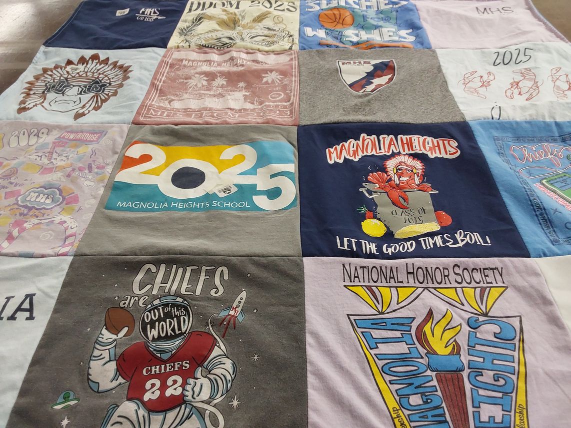 T-shirt quilt featuring chiefs by Sue Ellen from MS