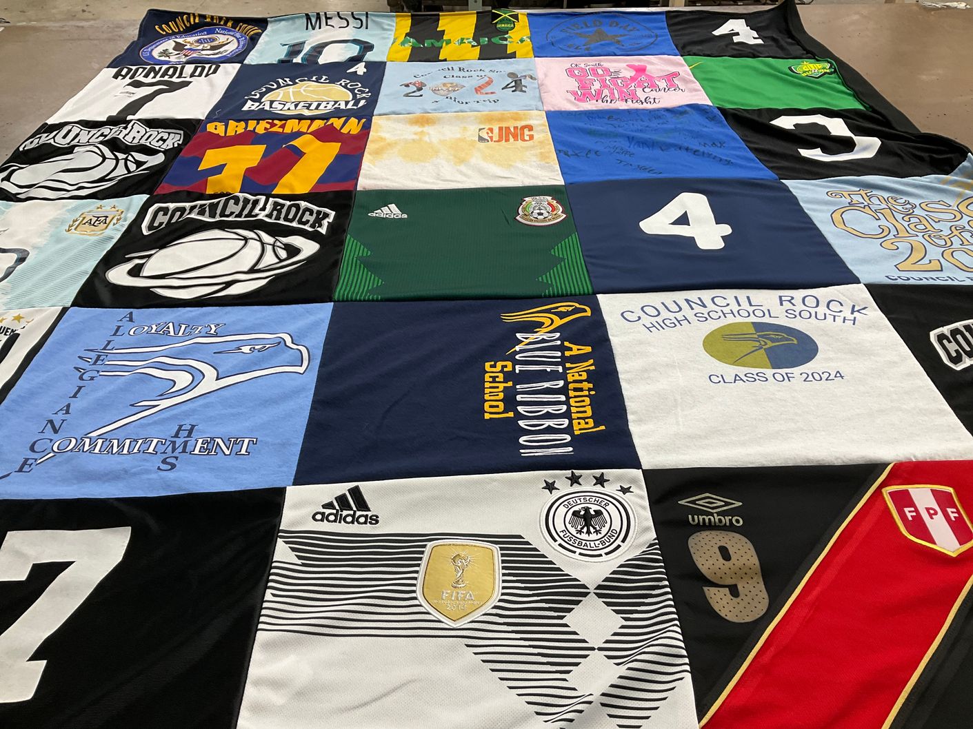T-shirt quilt from council rock high school south by Rebecca from PA