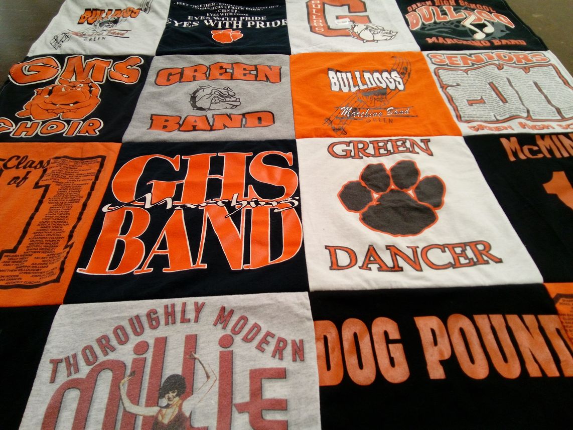 T-shirt quilt featuring bulldogs by Megan from OH