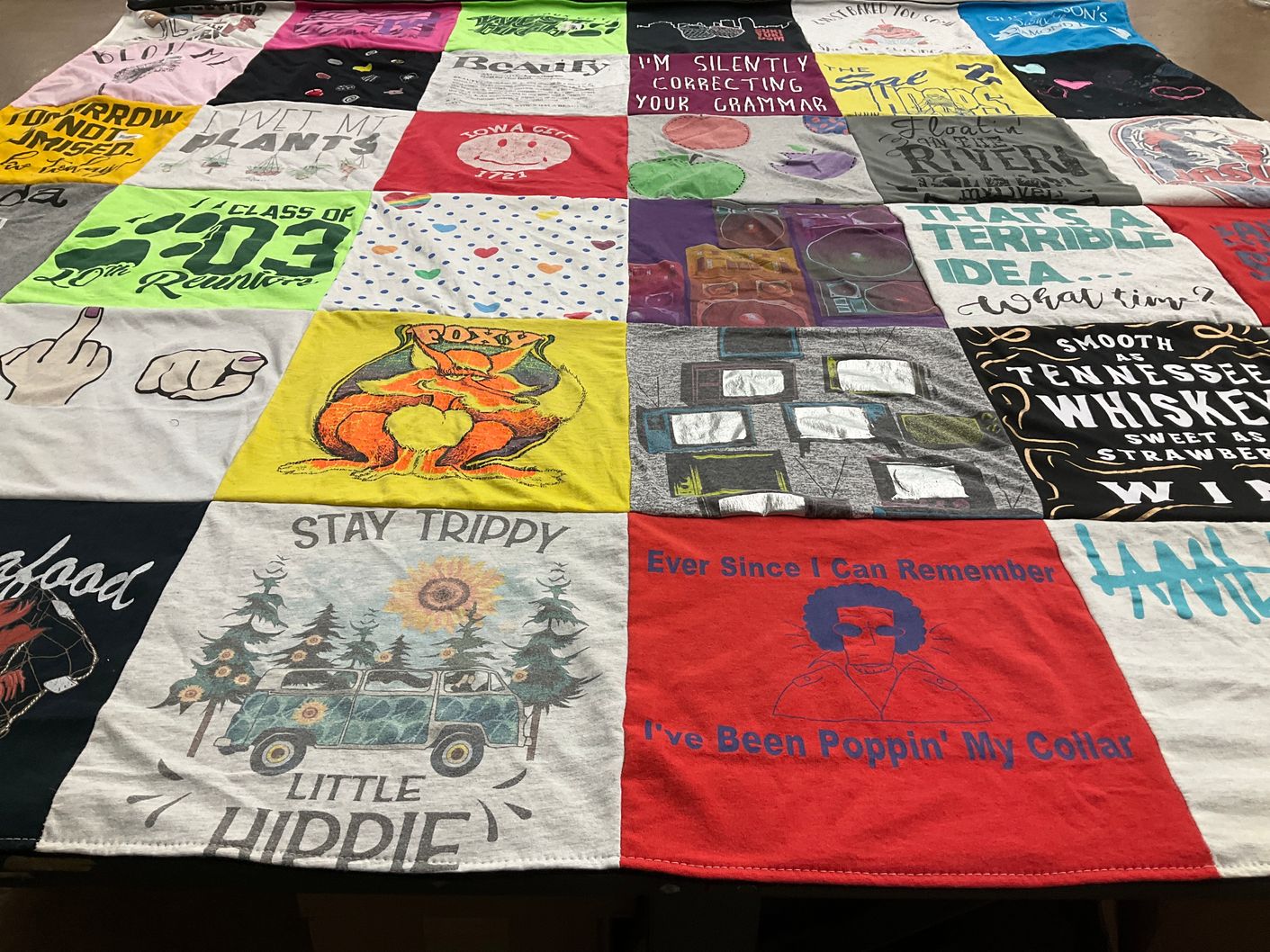 T-shirt quilt from iowa city high school by Amanda from IA
