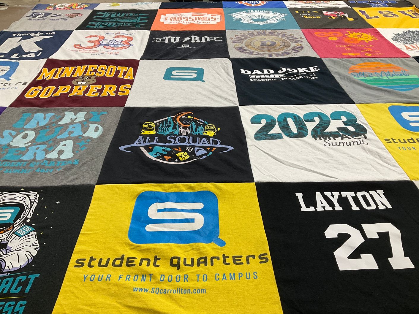 T-shirt quilt from university of minnesota by Andrew from GA