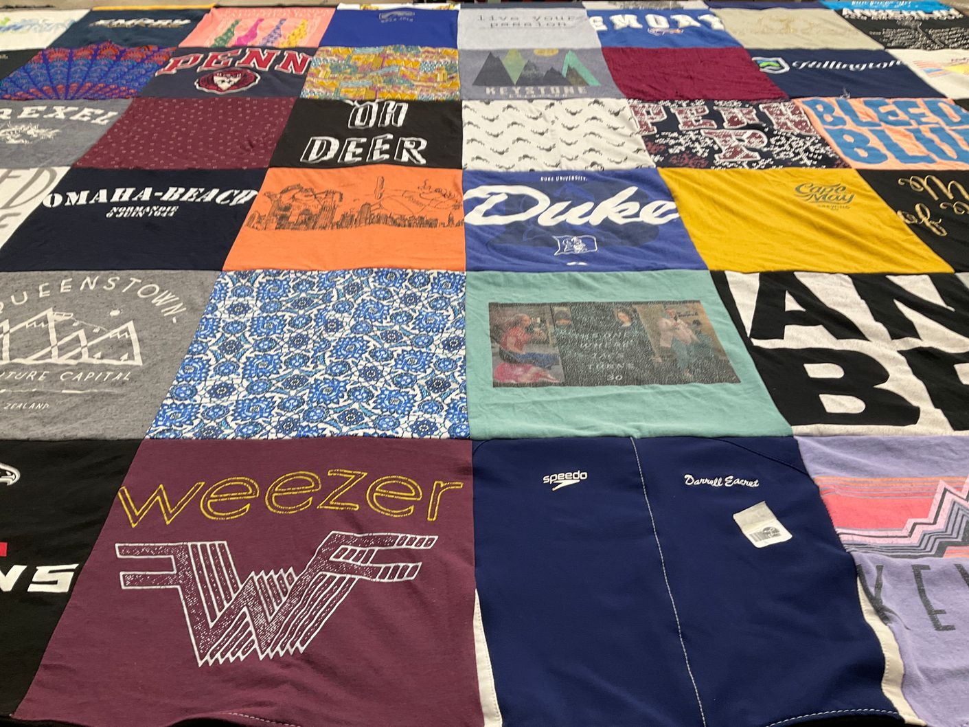 T-shirt quilt from duke university, university of pennsylvania by Jacqueline from PA