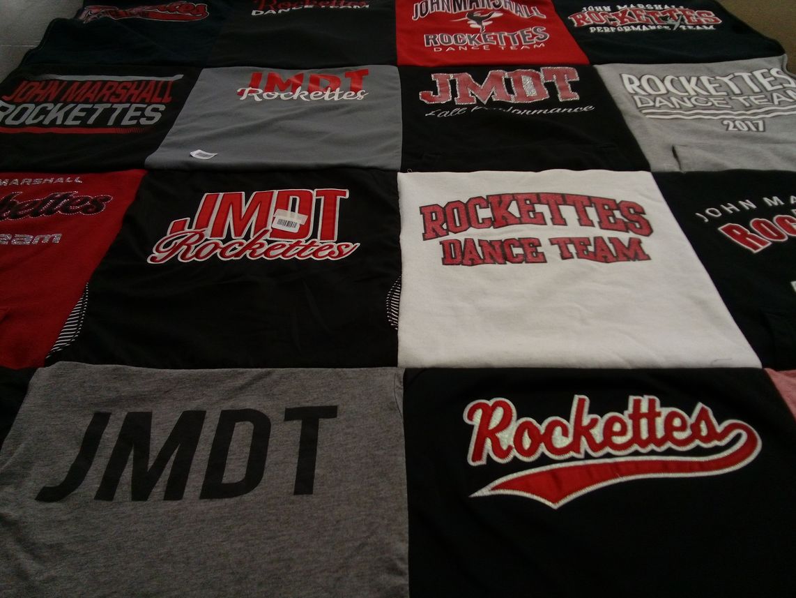 T-shirt quilt featuring rockettes dance team by Allyssa from MN
